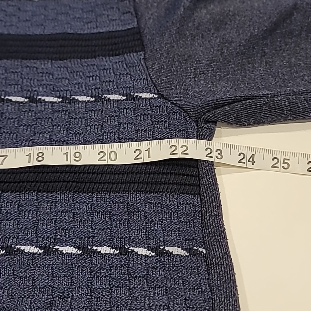 Alberto Cardinali Quarter-Zip Sweater Stripe Blue XL - Picture 8 of 9